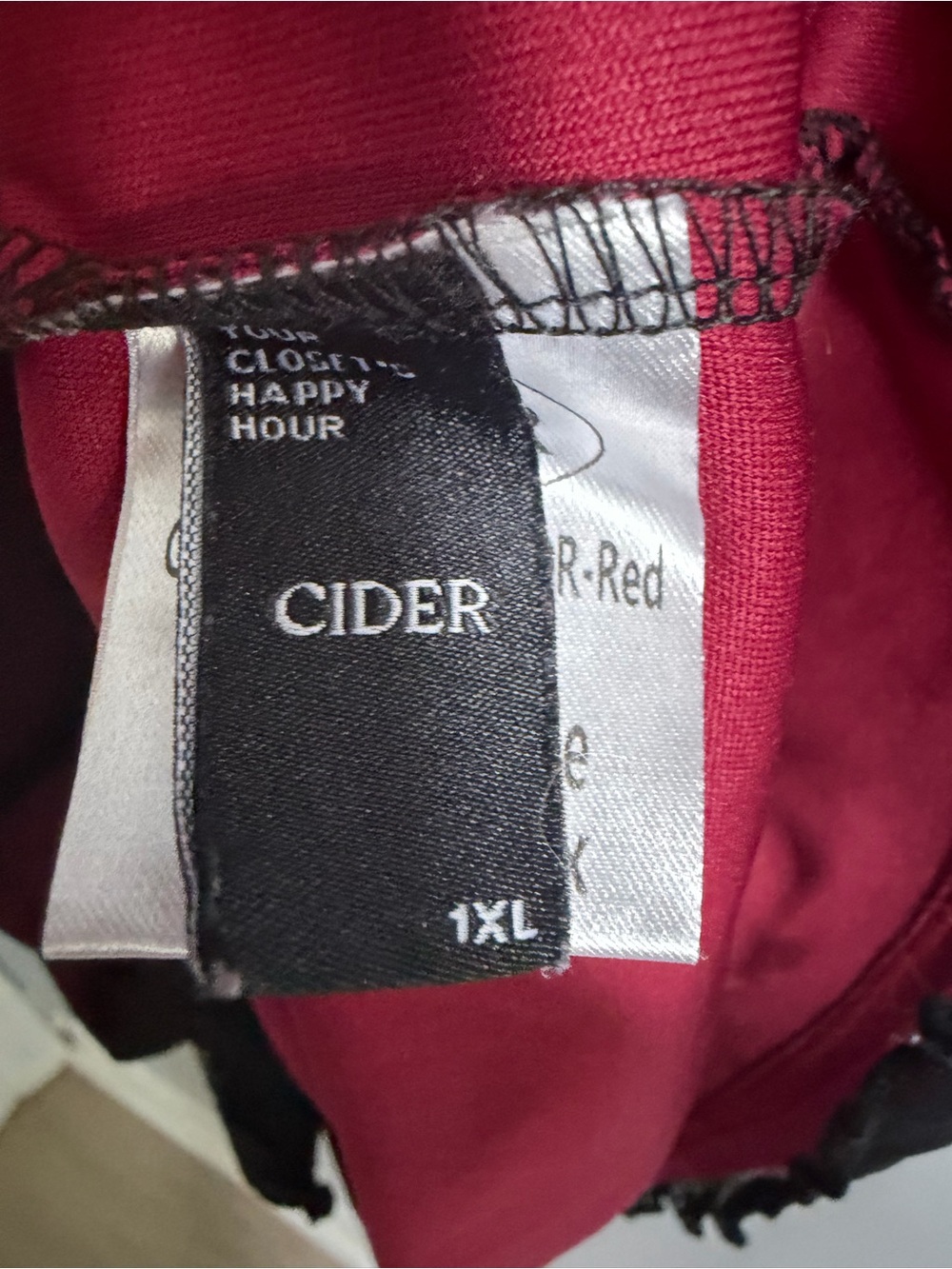 Cider Burgundy Mini Dress with Black Polka-Dot Mesh Stretch 1X - Picture 6 of 10